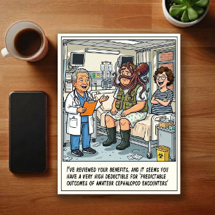 Notaufnahme-Abenteuer Cartoon Postkarte