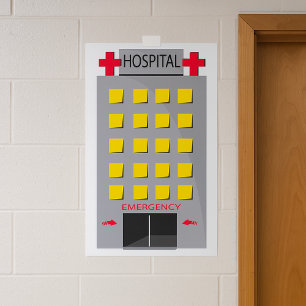 Notaufnahme des Krankenhausgebäudes Poster