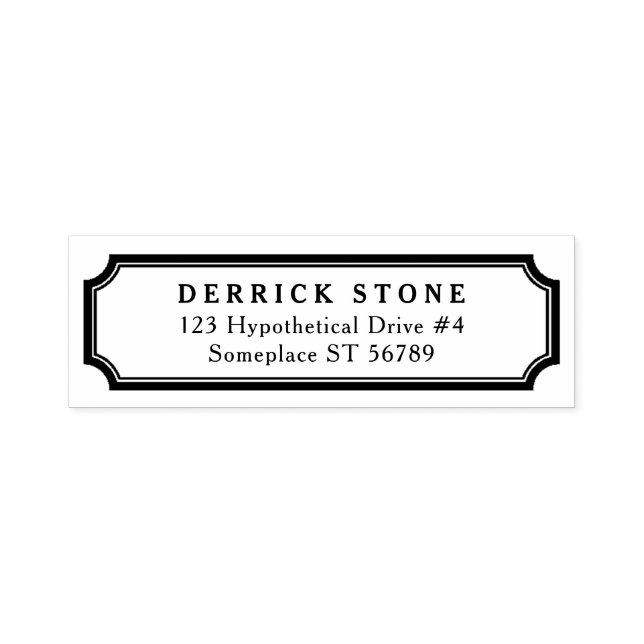 Notched Frame Classic Border Rücksendeadresse Permastempel (Design)
