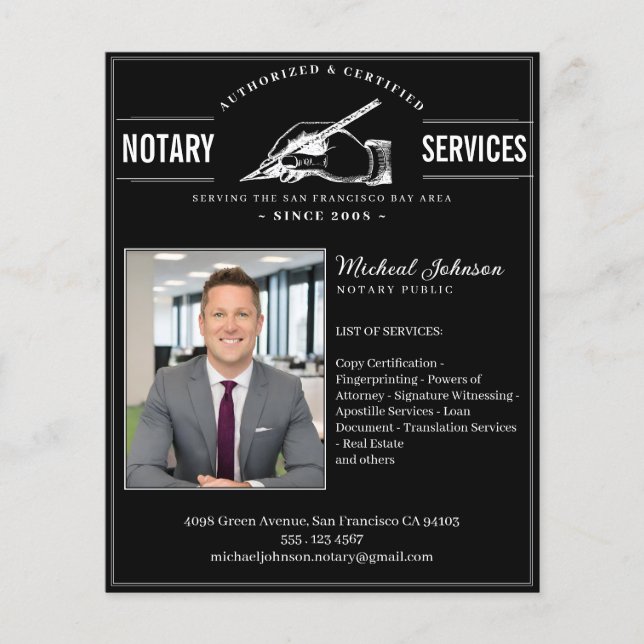 Notdienste Vintage Berufliche Black Custom Flyer (Vorne)