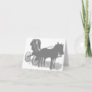 Note Card Blank inside /Horse & Buggy Karte