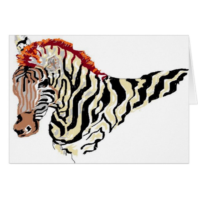 Note Card Blank inside/ Zebra (Vorderseite (Horizontal))