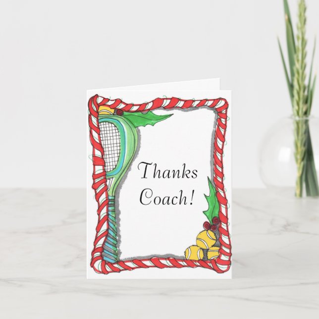 Note Card - Candy Cane Tennis Feiertagskarte (Vorderseite)
