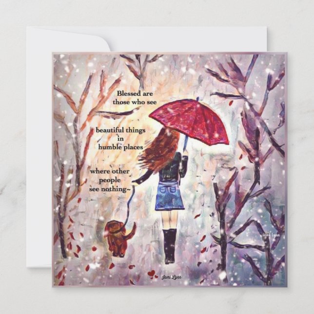 Note card custom painting Girl with dog (Vorderseite)