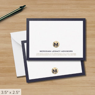 Note Card der Luxe Navy Gold Anwaltskanzlei Mitteilungskarte