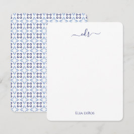 Note Card, France Blue & White Mitteilungskarte
