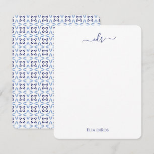 Note Card, France Blue & White Mitteilungskarte