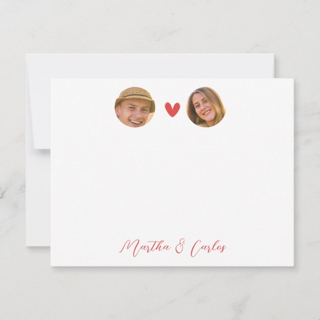 Note Card für benutzerdefinierte Paare mit Foto Mitteilungskarte (Vorderseite)