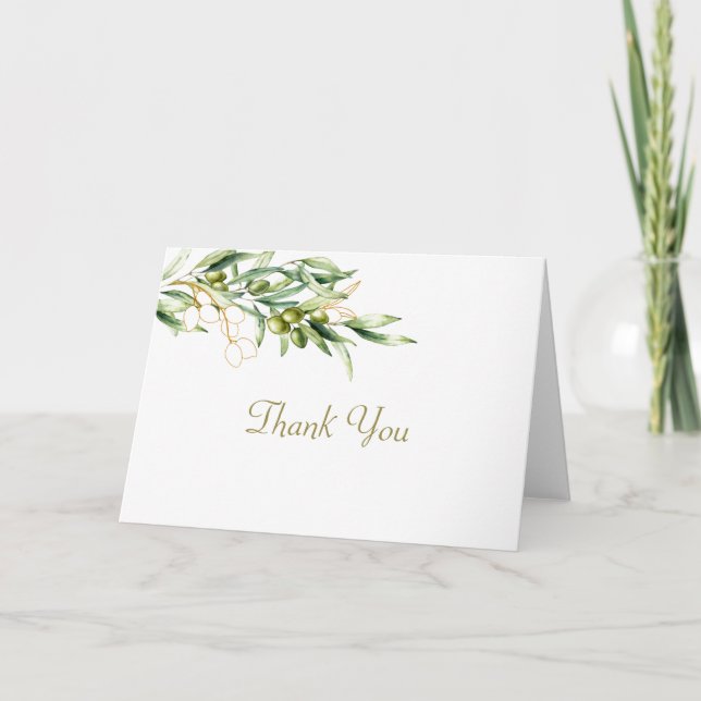 Note Card für den Olive Branch der Wasserfarbe Karte (Vorderseite)