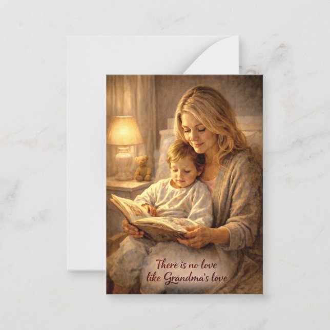 Note Card Grandma Reading To Child  Mitteilungskarte (Vorderseite)