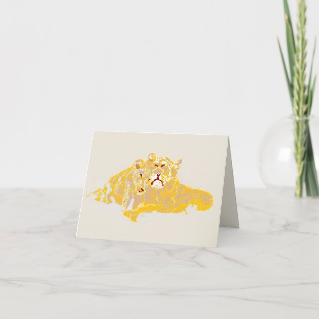 Note Card :  Love Of A Lions Cub  (Vorderseite)