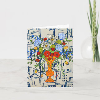 Note Card mit einer farbenfrohen Vase von Blume!