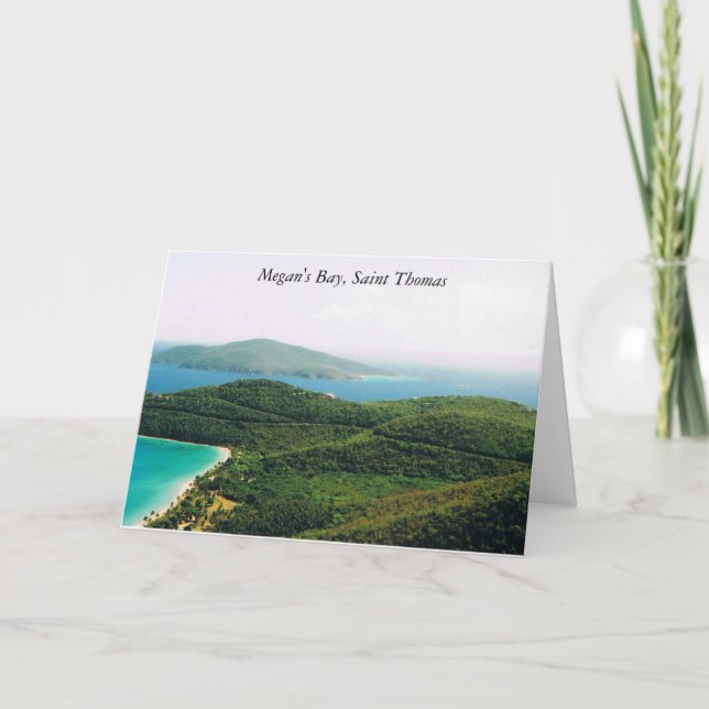 Note Card mit Megan's Bay, Saint Thomas Scene Karte (Vorderseite)