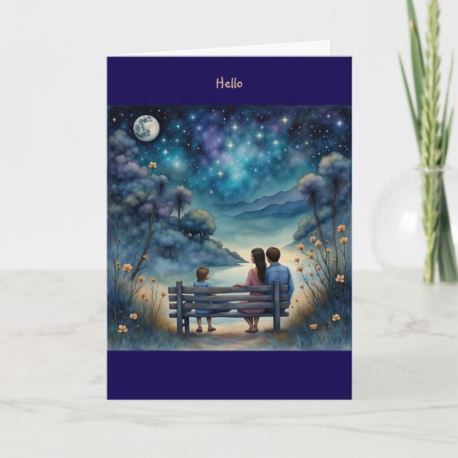 Note Card Mondlicht mit Family Blank Innen Karte (Vorderseite)