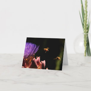 Note Card or Invitation - Bees Pollenate Artichoke Einladung
