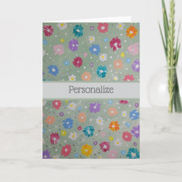 Note Card Pastel Posie Personalization Feiertagskarte