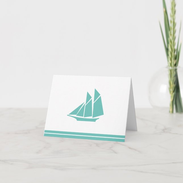 Note Card Sailboat Dankeskarte (Vorderseite)