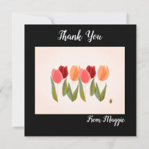 Note Card Vielen Dank mit sechs Tulips