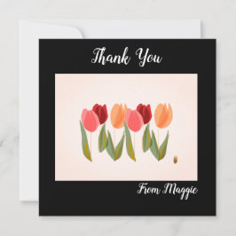 Note Card Vielen Dank mit sechs Tulips Dankeskarte