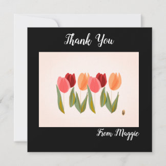 Note Card Vielen Dank mit sechs Tulips Dankeskarte