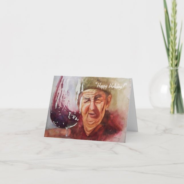 Note Card - "Winemaker Papa" Feiertagskarte (Vorderseite)