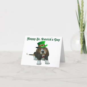 Note Carte Basset Hound Happy St.Patrick's