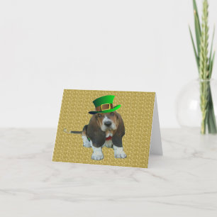 Note Carte Basset Hound Happy St.Patrick's