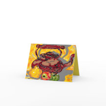 Note Carte Blond intérieur Bouteille à thé avec fr