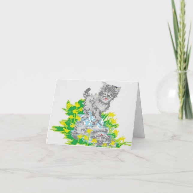 Note Carte de voeux vierge /Kitten (Devant)