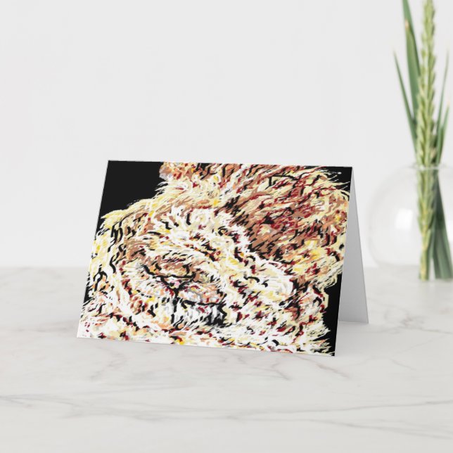 Note Carte Vide À L'Intérieur Du Lion En Désarroi (Devant)