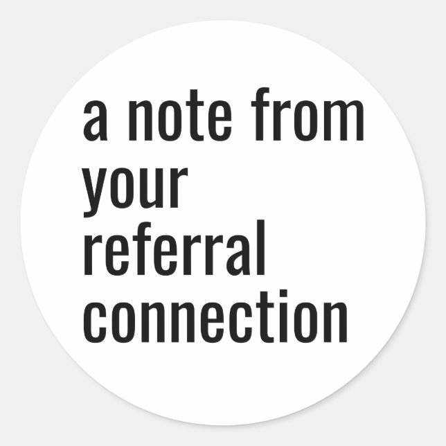 "Note de..." Autocollant d'enveloppe (B&W) (Devant)