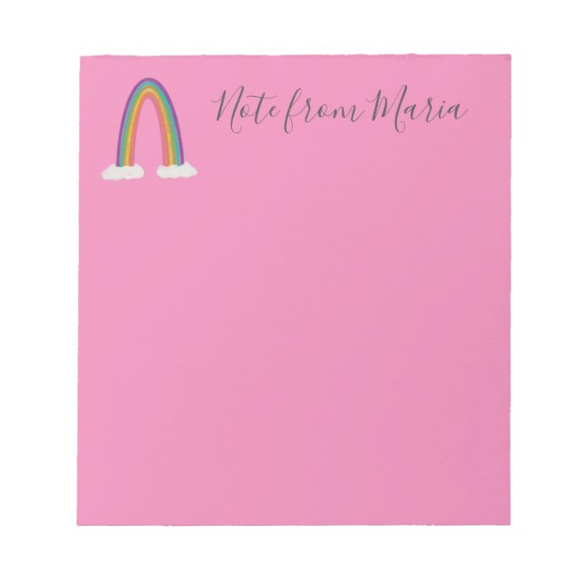 Note de - Bloc-notes rose personnalisé (Devant)