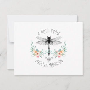 Note De La Carte Florale Rustique Dragonfly Note