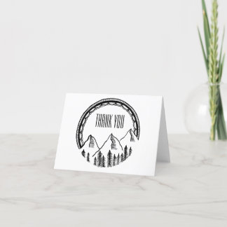 Note de Merci avec les montagnes et la frontière