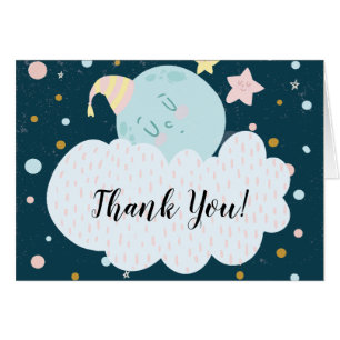 Note de Merci de baby shower de lune