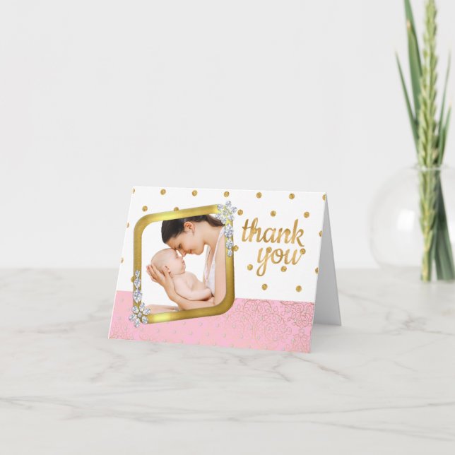 Note de Merci de photo de baby shower (Devant)