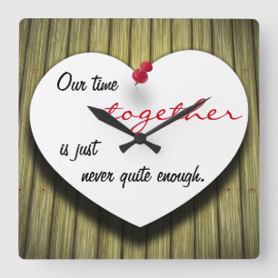 Note de message papier Coeur - Horloge murale
