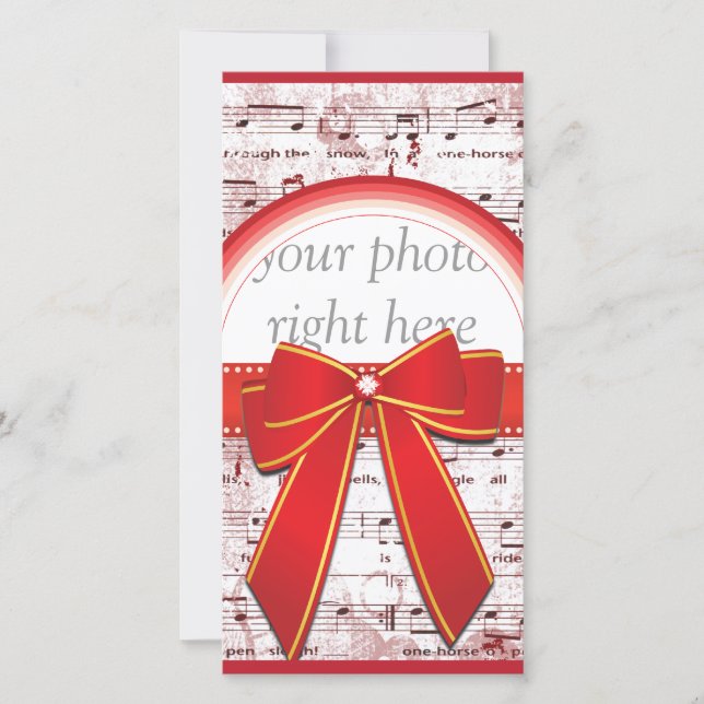 Note de musique de Noël avec carte photo de ruban  (Devant)