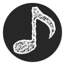 Note de musique - Sticker blanc