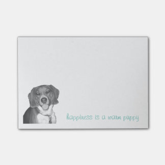 note de post-it de beagle