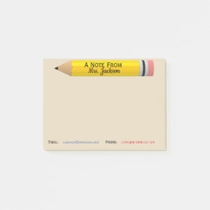 Note de post-it de professeur personnalisée