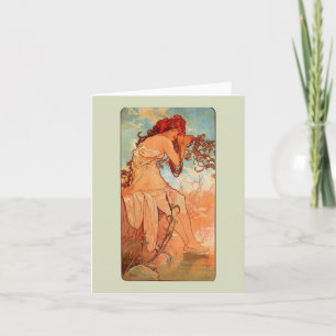 Note d'été Art Nouveau ou Carte de voeux