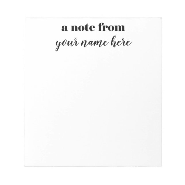 Note Du Bloc-Notes Personnalisé (Devant)