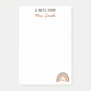 Note D'Un Professeur Boho Rainbow Post-it