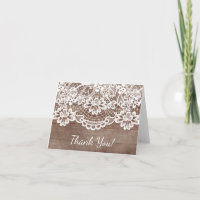 Note en bois rustique de Merci de dentelle