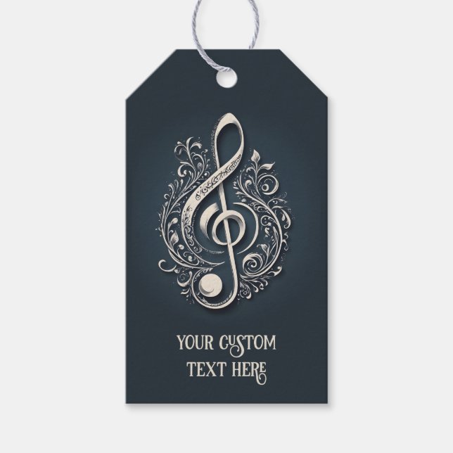 Note für benutzerdefinierten Text Musical Clef Geschenkanhänger (Vorderseite)