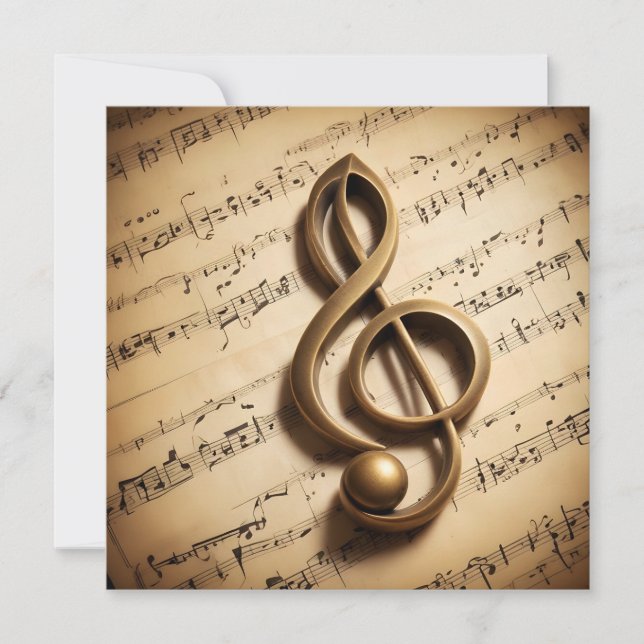Note für benutzerdefinierten Text Musical Clef Karte (Vorderseite)