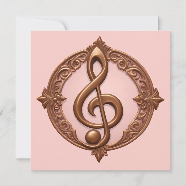 Note für benutzerdefinierten Text Musical Clef Karte (Vorderseite)