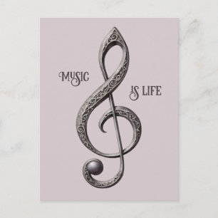 Note für benutzerdefinierten Text Musical Clef Postkarte