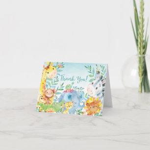 Note mignonne de Merci de baby shower de jungle de